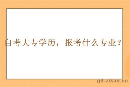 自考大专学历报考什么专业？