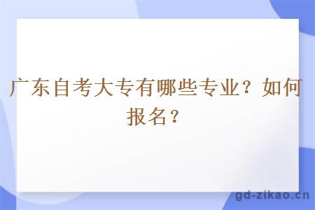 广东自考大专有哪些专业？如何报名？