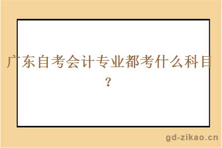 广东自考会计专业都考什么科目？