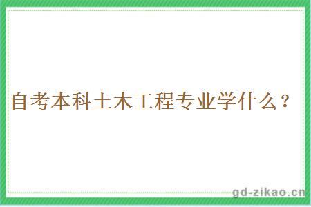 自考本科土木工程专业学什么？