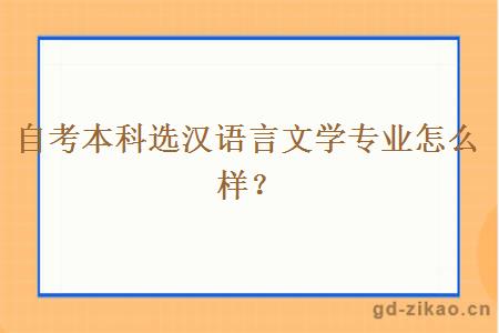 自考本科选汉语言文学专业怎么样？