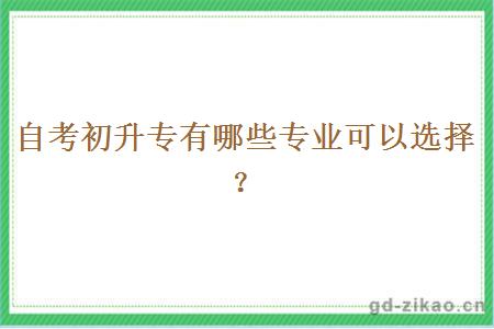 自考初升专有哪些专业可以选择？