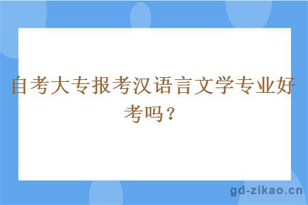 自考大专报考汉语言文学专业好考吗？