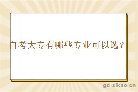 自考大专有哪些专业可以选？