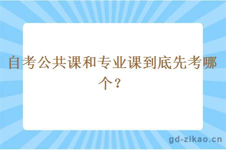 自考公共课和专业课到底先考哪个？