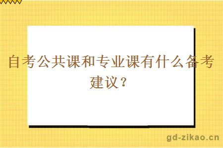 自考公共课和专业课有什么备考建议？