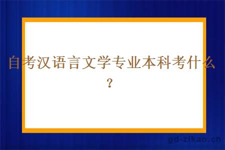 自考汉语言文学专业本科考什么？