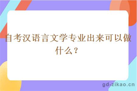 自考汉语言文学专业出来可以做什么？