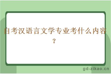 自考汉语言文学专业考什么内容？