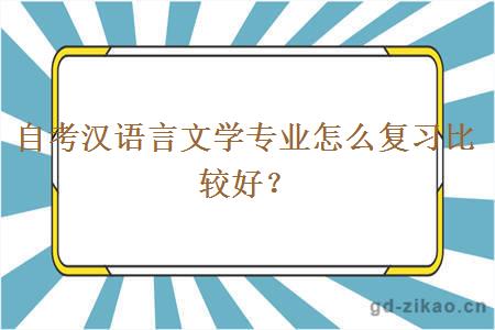 自考汉语言文学专业怎么复习比较好？