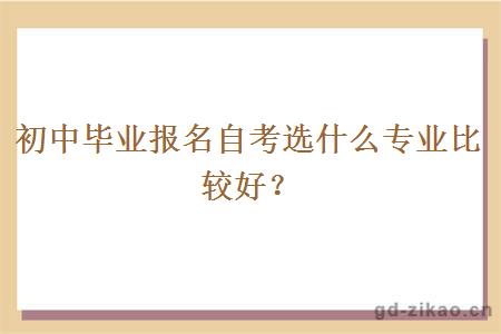 初中毕业报名自考选什么专业比较好？