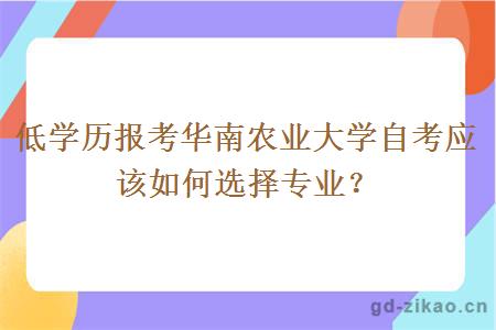 低学历报考华南农业大学自考应该如何选择专业？