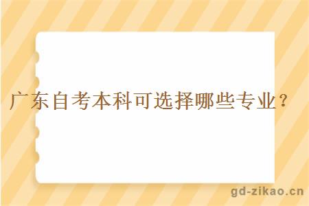 广东自考本科可选择哪些专业？