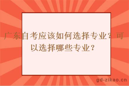 广东自考应该如何选择专业？可以选择哪些专业？