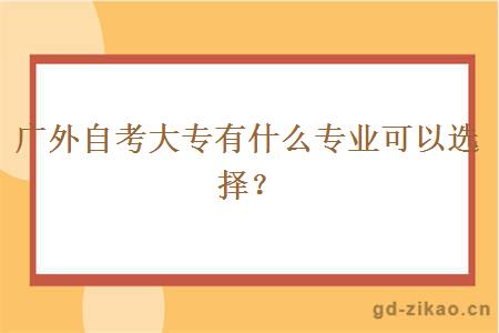 广外自考大专有什么专业可以选择？