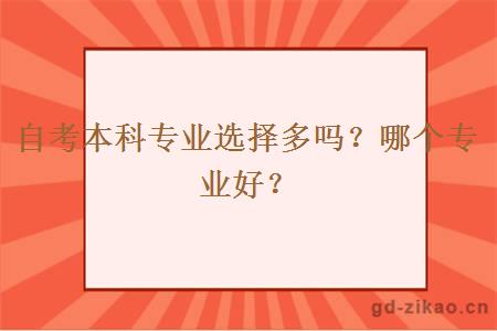 自考本科专业选择多吗？哪个专业好？