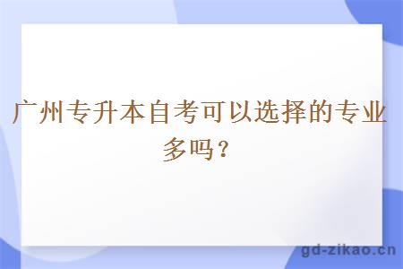 广州专升本自考可以选择的专业多吗？