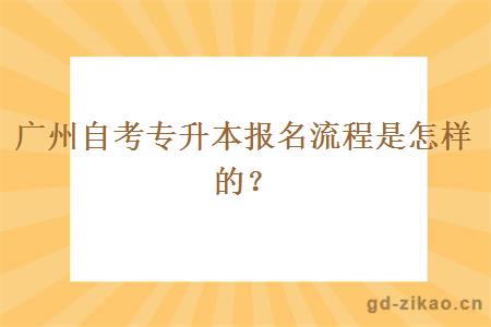 广州自考专升本报名流程是怎样的？