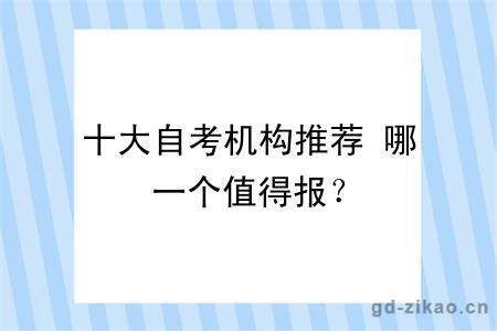 十大自考机构推荐 哪一个值得报？