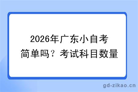 2026年广东小自考简单吗?考试科目数量、难度解析及备考技巧全知道!