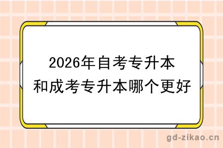 2026年自考专升本和成考专升本哪个更好