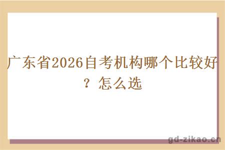 广东省2026自考机构哪个比较好?怎么选 广东省2026自考机构哪个比较好?怎么选