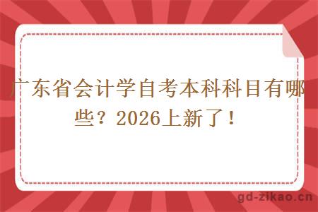 广东省会计学自考本科科目有哪些?2026上新了! 广东省会计学自考本科科目有哪些?2026上新了!
