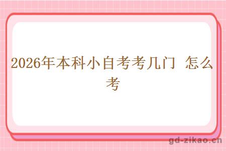 2026年本科小自考考几门 怎么考 2026年本科小自考考几门 怎么考