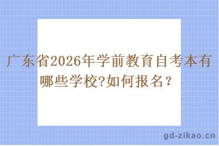 广东省2026年学前教育自考本有哪些学校?如何报名？