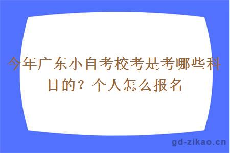今年广东小自考校考是考哪些科目的？个人怎么报名