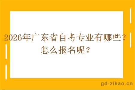 2026年广东省自考专业有哪些？怎么报名呢？