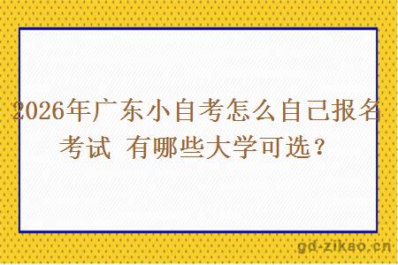 2026年广东小自考怎么自己报名考试 有哪些大学可选？
