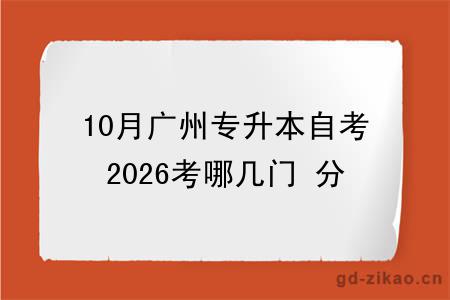 10月广州专升本自考2026考哪几门 分数线是多少